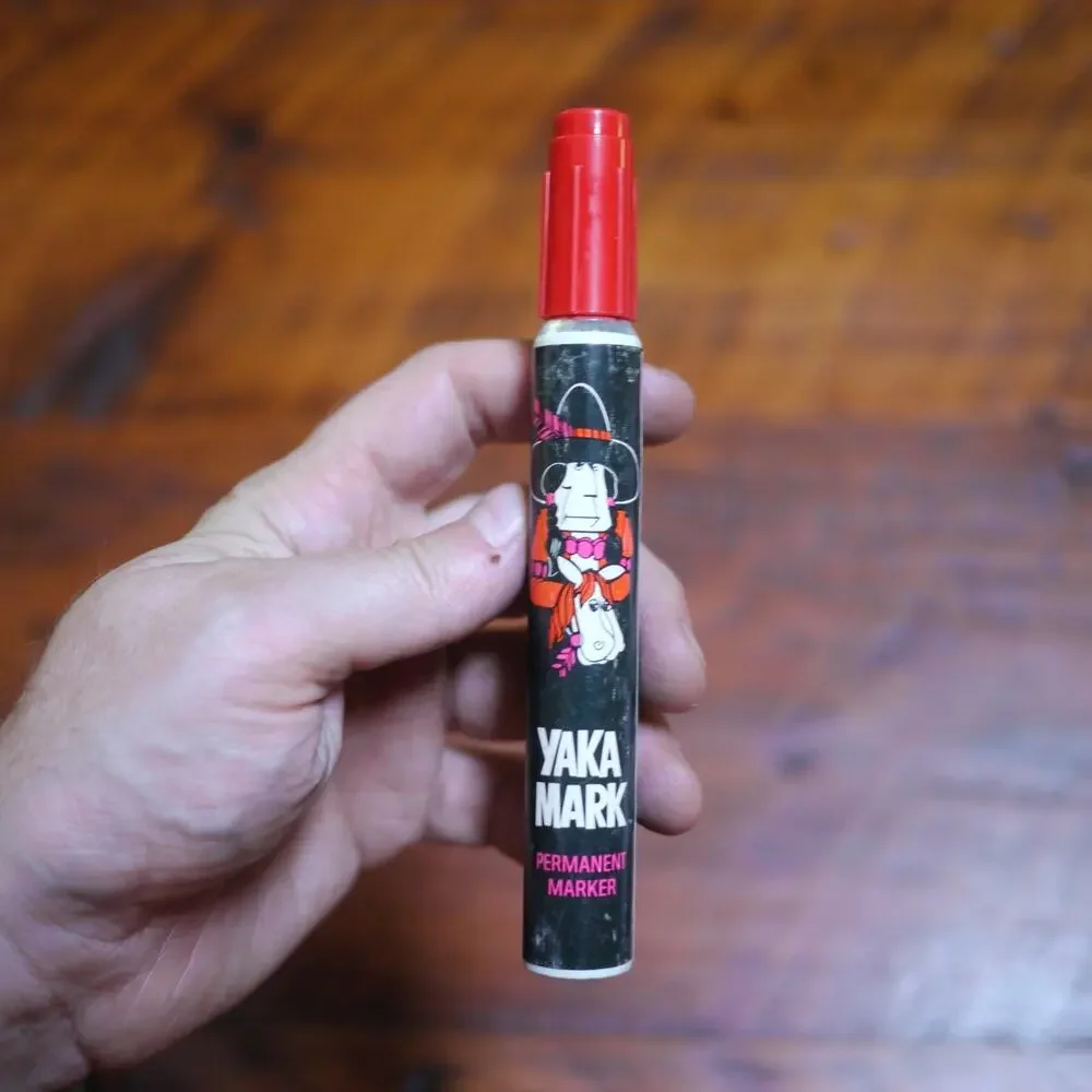 Lot of 12 NEW Vtg MAGIC MARKER Yaka Mark RED Waterproof Permanent Ink PENS